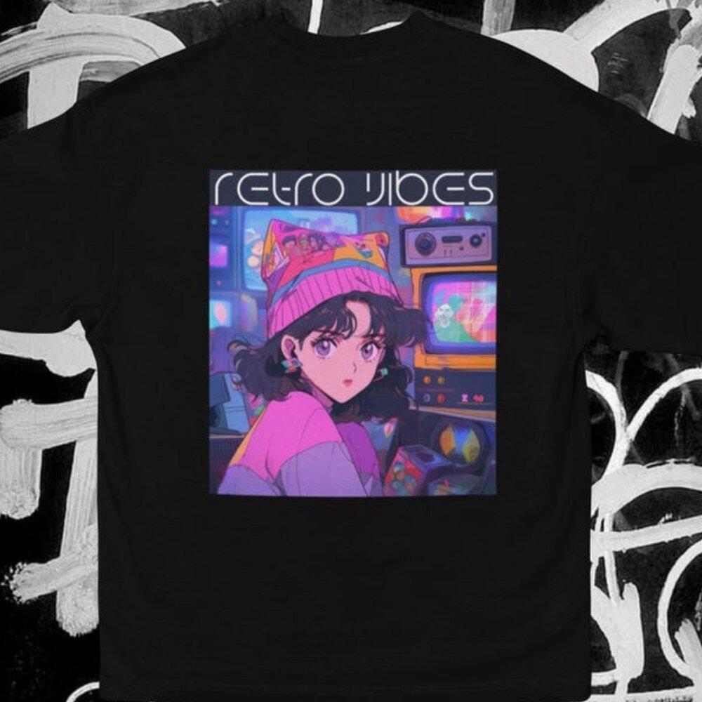Arcade Anime, Retro Vibes Graphic T-Shirt, Retro Aesthetic Shirt